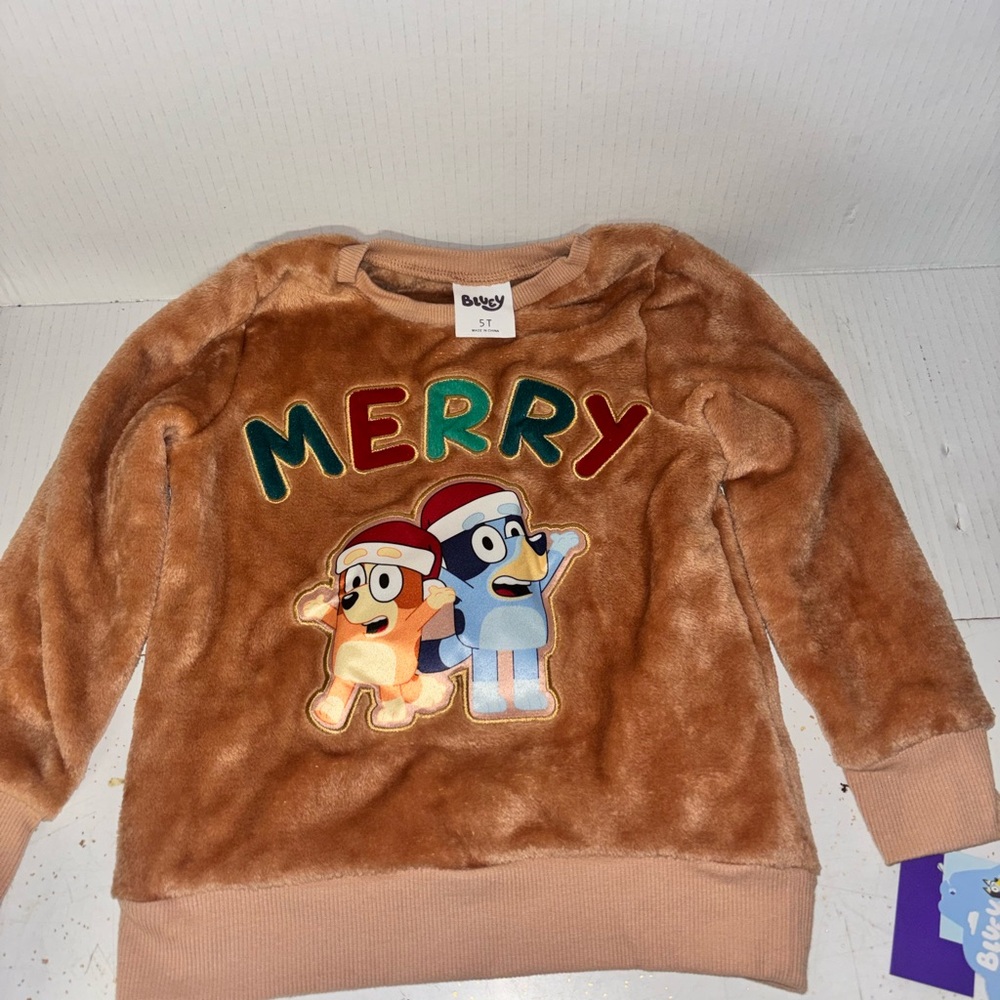 Brown Fuzzy Merry Sweatshirt